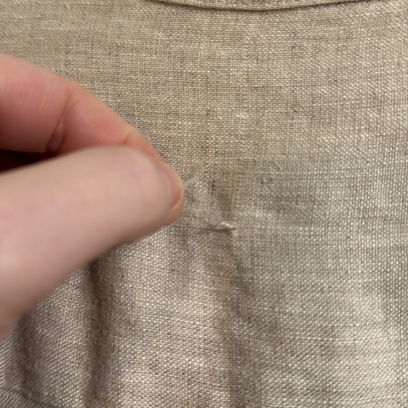 Fifteen Twenty Linen Oatmeal Color Midi Length Shirtdress Size Large - Picture 9 of 9